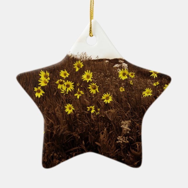 Sunflowers Ceramic Ornament (Front)