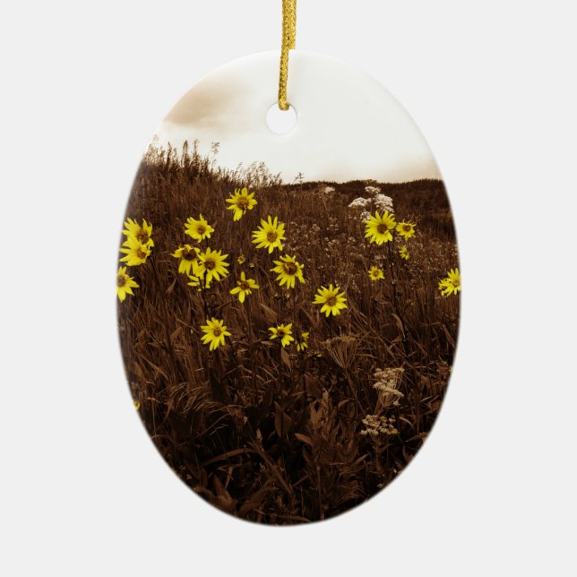 Sunflowers Ceramic Ornament (Front)