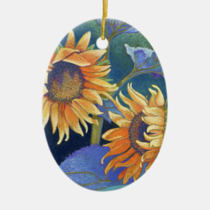 sunflowers ceramic ornament