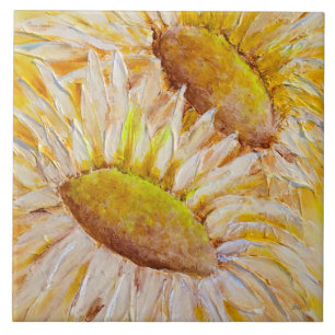 Sunflowers ceramic tile