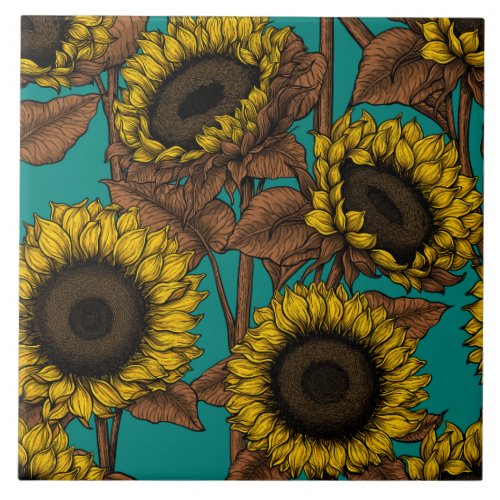 Sunflowers Ceramic Tile