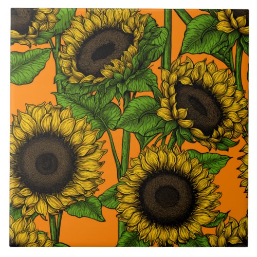 Sunflowers Ceramic Tile