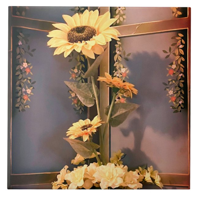 Sunflowers Ceramic Tile (Front)