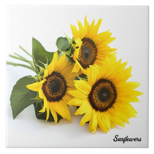 Sunflowers  ceramic tile (Front)