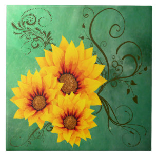 Sunflowers Ceramic Tile