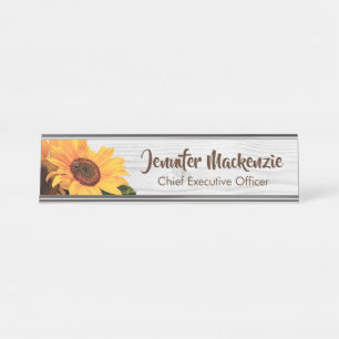 Sunflowers Cheerful Desk Sign Name Plate