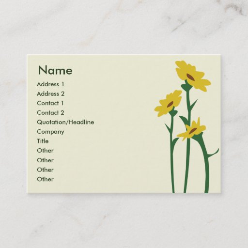 Customizable Sunflowers - Chubby Business Cards