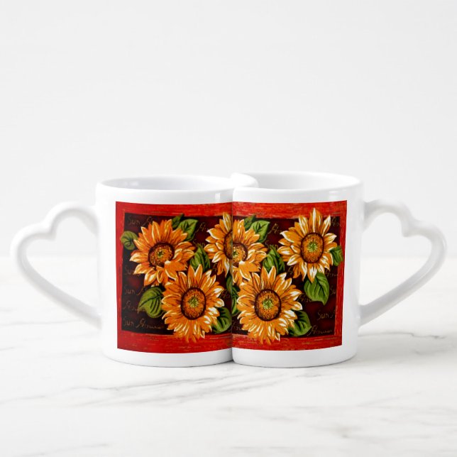 Sunflowers Coffee Mug Set (Front Nesting)