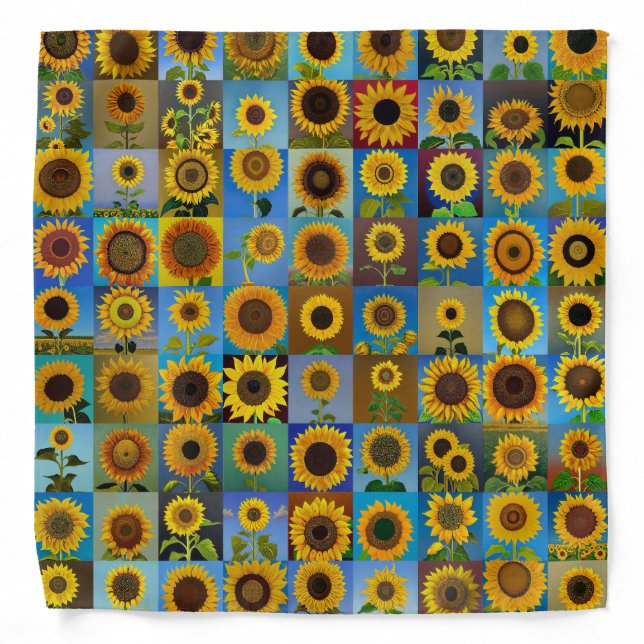 Sunflowers collage bandana (Front)