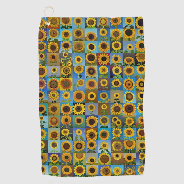 Sunflowers collage golf towel (Front)