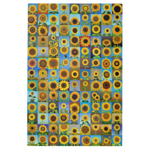 Sunflowers collage metal print