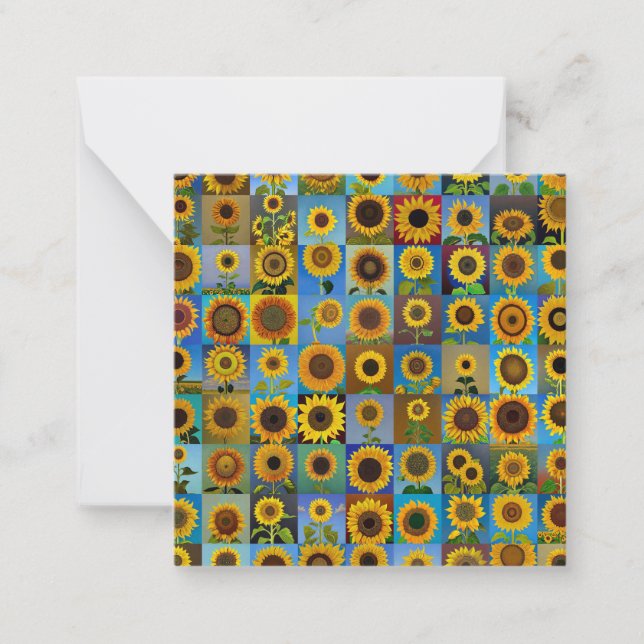 Sunflowers collage note card (Front)