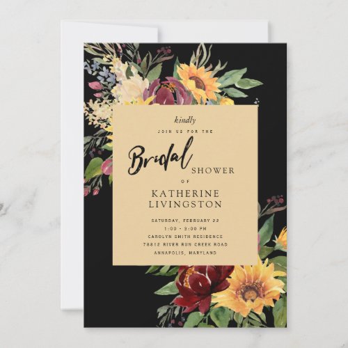 Sunflowers Colorful Tuscan Bridal Shower Invitatio Invitation