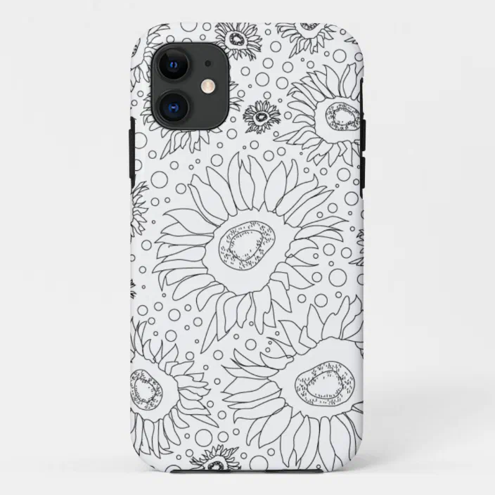 Personalized Sunflowers Coloring Page Case Mate Iphone Case Zazzle Com