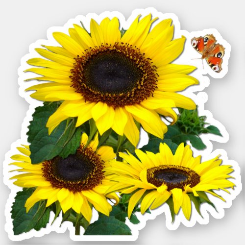 Sunflowers Contour Sticker