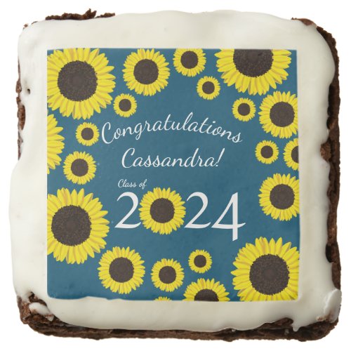 Sunflowers Country Graduation Party Brownie