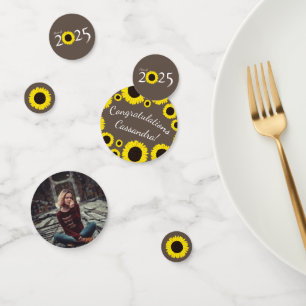 Sunflowers Country Graduation Party Confetti