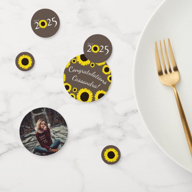 Sunflowers Country Graduation Party Confetti (Group)