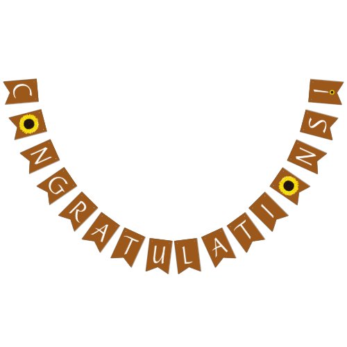 Sunflowers Country Graduation Party Rust Orange Bunting Flags