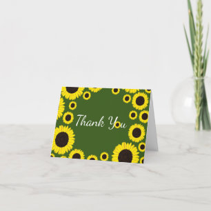 Sunflowers Country Graduation Party Thank You Card
