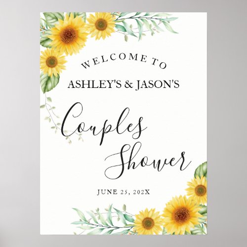 Sunflowers Couples Shower welcome sign