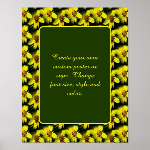 Sunflowers Create Your Own Personalized Poster