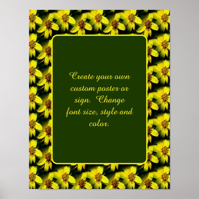 Sunflowers Create Your Own Personalized Poster (Front)