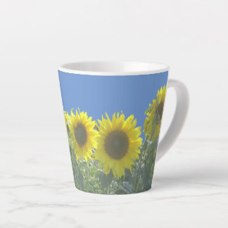 Sunflowers Cust. background color Latte Mug