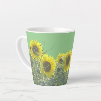 Sunflowers Cust. BC Green Latte Mug