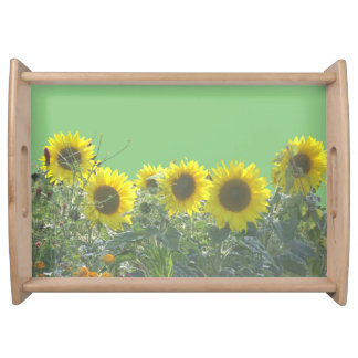 Sunflowers Cust. BC Green Serving Tray