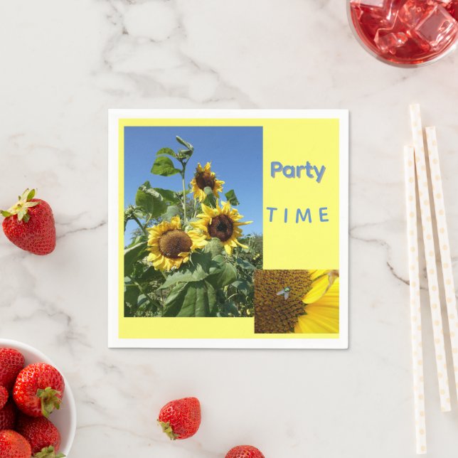 Sunflowers Cust. Text Paper Napkin (Insitu)