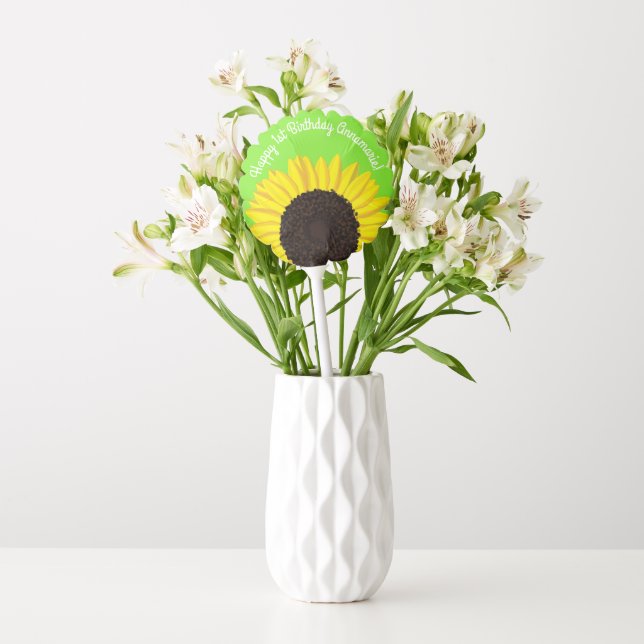 Sunflowers Cute 1st Birthday Mylar Balloon (Vase)