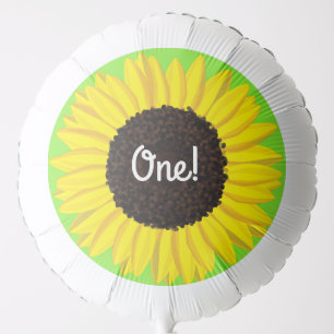 Sunflowers Cute 1st Birthday Mylar Balloon