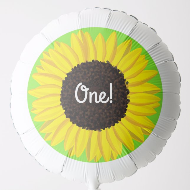 Sunflowers Cute 1st Birthday Mylar Balloon (Front)