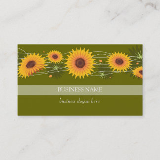 Sunflowers Dark Background Business Business Card