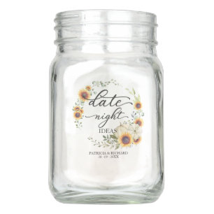 Sunflowers Date Night Jar Fall Bridal Shower 