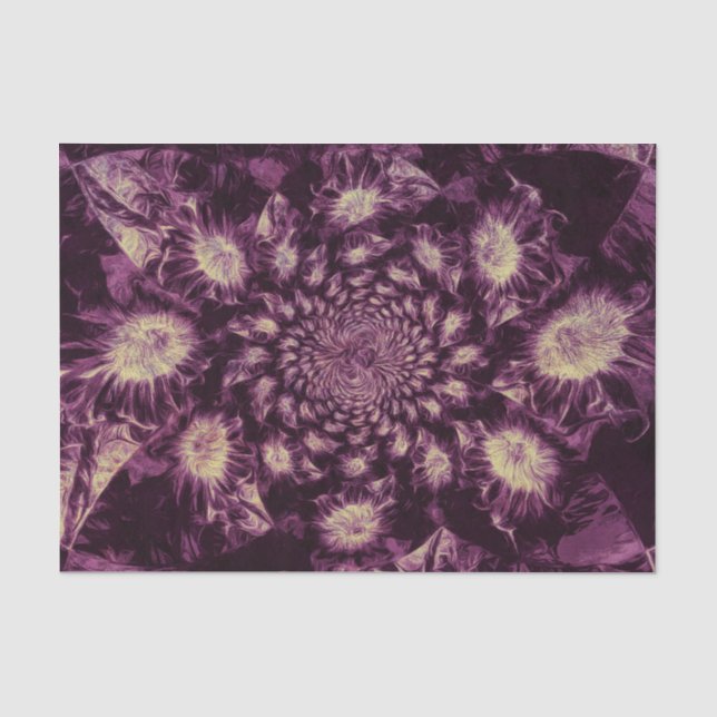 Sunflowers Deep Purple Abstract Art Decoupage Tissue Paper