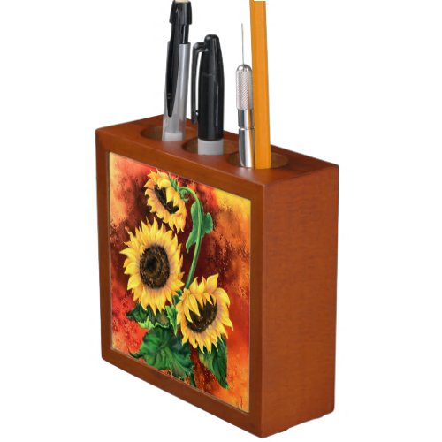 Sunflowers Desk Organizer