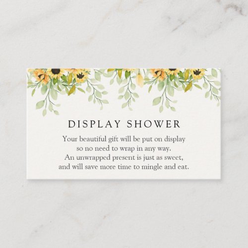 Sunflowers Display Shower Enclosure Card