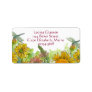 Sunflowers Dragonfly Yellow Watercolor Flowers Label