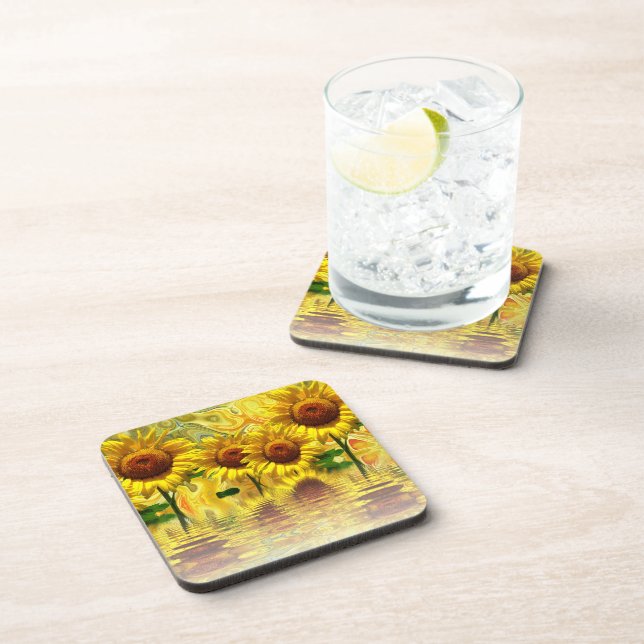 Sunflowers Drink Coaster (Right Side)