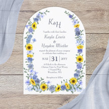 Sunflowers Dusty Blue Rose Garden Wedding Arches