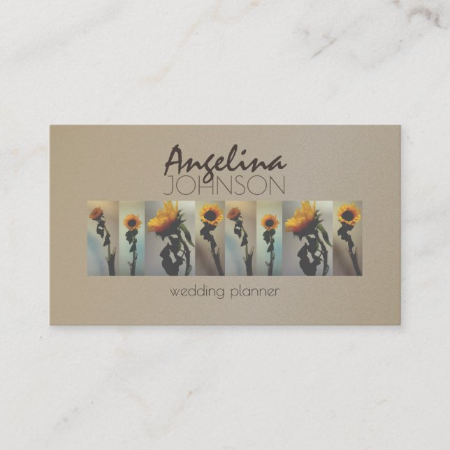 Sunflowers , Elegant Professional Floral Business Card (Front)