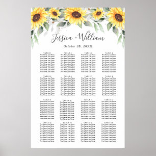 Sunflowers Eucalyptus 16 Tables SEATING CHART