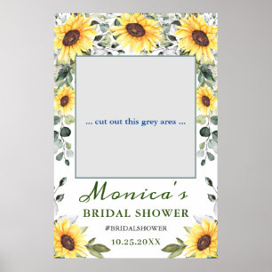 Sunflowers Eucalyptus Bridal Shower Photo Frame Poster