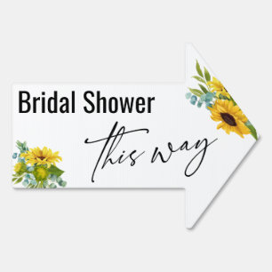 Sunflowers & Eucalyptus Bridal Shower This Way Sign