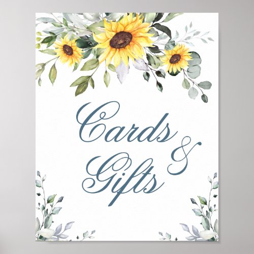 Sunflowers Eucalyptus Cards and Gifts Wedding Sign