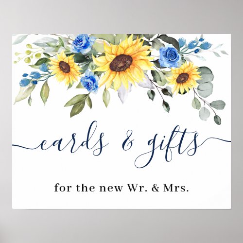 Sunflowers Eucalyptus Cards  Gifts Wedding Sign