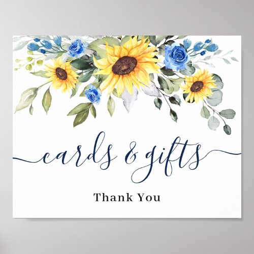 Sunflowers Eucalyptus Cards  Gifts Wedding Sign