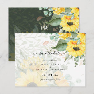 Sunflowers Eucalyptus Greenery Boho Wedding Postcard